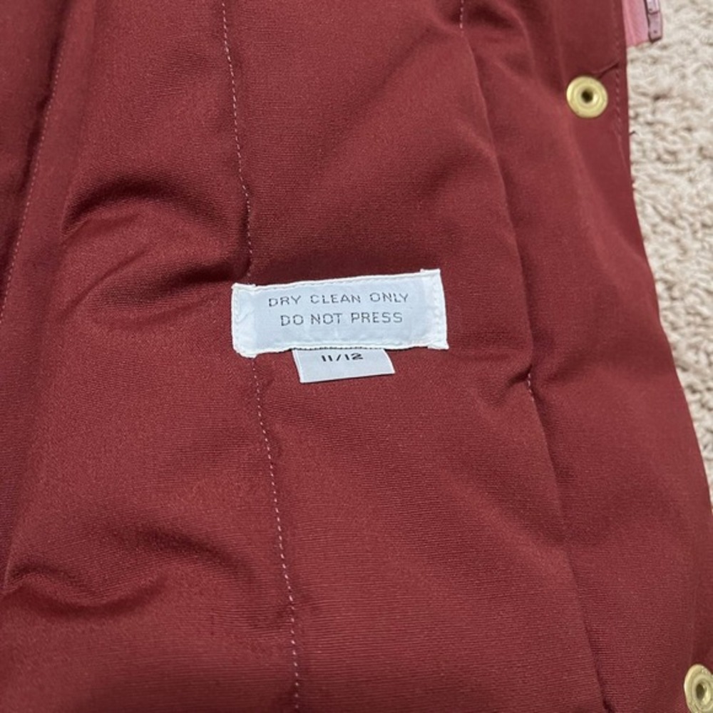 VTG London Fog Jacket Womens Large Tan Burgundy Hooded Parka 80s Coat - Picture 8 of 12